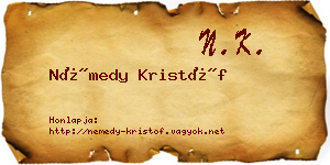 Némedy Kristóf névjegykártya